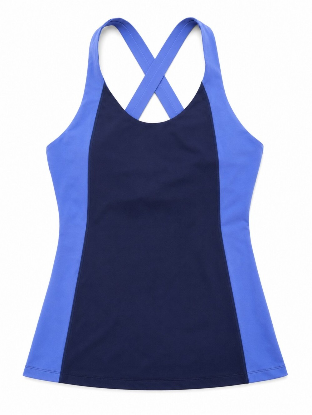Lululemon Blue Two-Tone Crisscross Back Tank Top Size 8